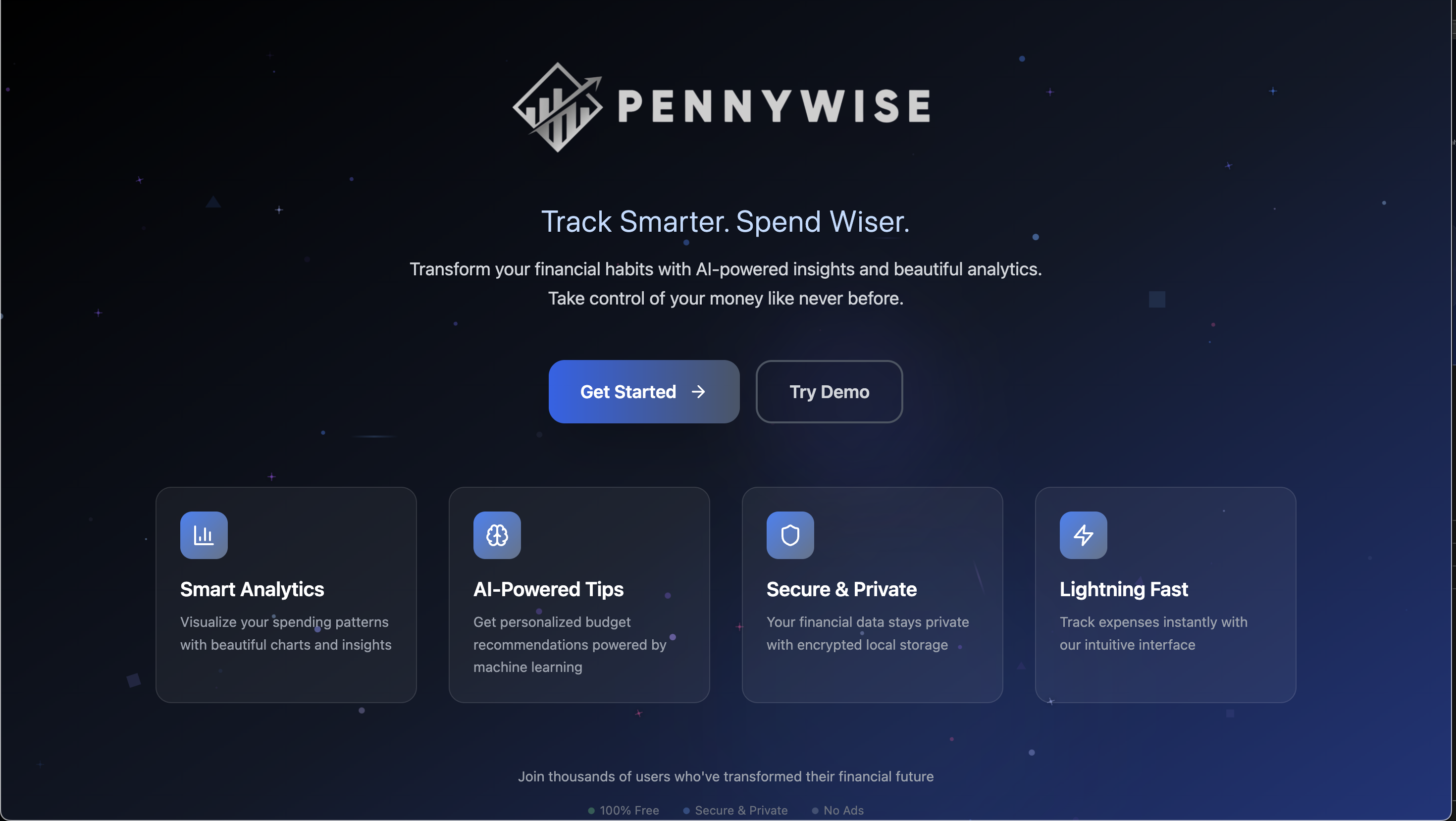 Expense tracker application interface